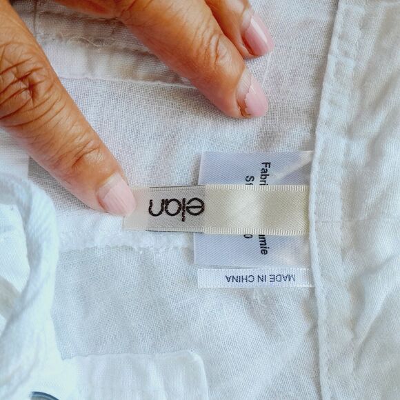 Elan Linen Ramie Wide Leg Pants Boho Resort Coastal Summer Contemporary sz:S - Picture 6 of 8